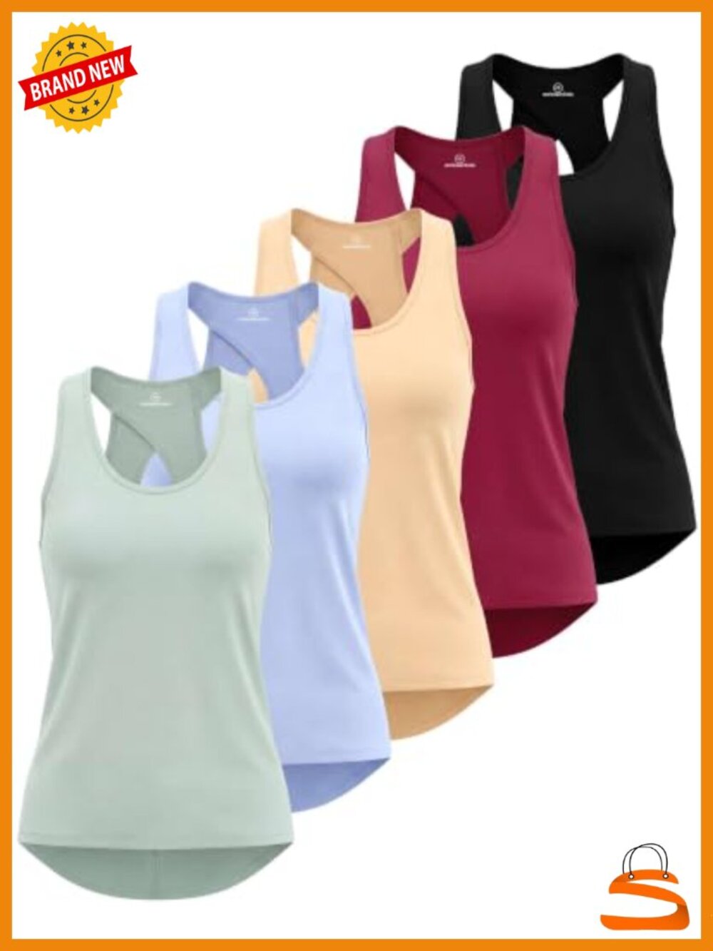 5 Pack Women's Crossback Keyhole Open Back Workout Tank Top Dry-Fit Sleeveless - Picture 1 of 6